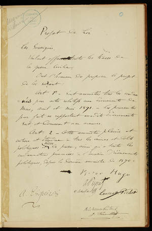 hugo et l'amnistie des communards