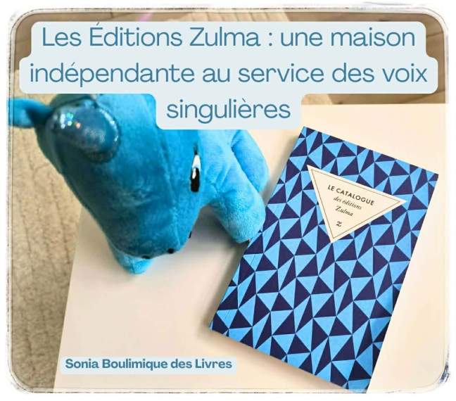 Selection de livres du catalogue des Editions Zulma avec une petite licorne decorative